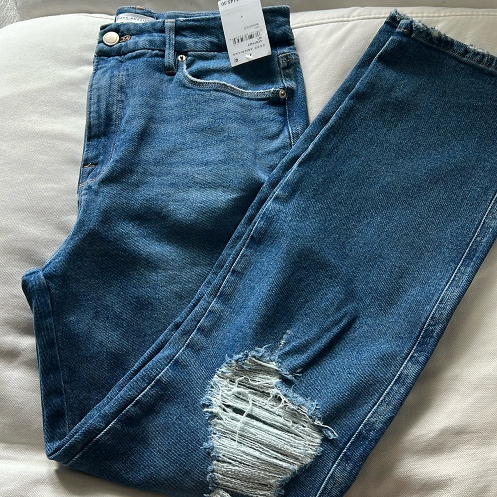 Brand New Good American Good Curve Straight Jeans Size 8/29